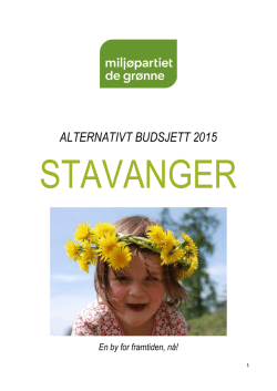 alternativt budsjett 2015 - MDG Stavanger
