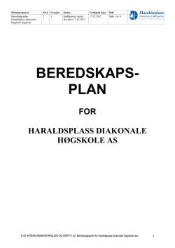 Beredskapsplan Haraldsplass diakonale høgskole (pdf)