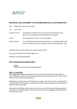 Protokoll styremøte 26.09.13