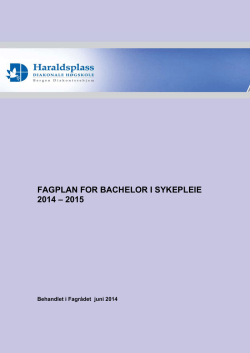 Fagplan Bachelor i Sykepleie ved Haraldsplass 2014-15