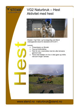 VG2 Naturbruk – Hest Aktivitet med hest