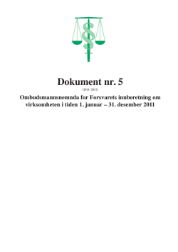 Dokument nr. 5 - Stortingets ombudsmann for forsvaret