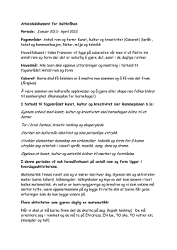 Arbeidsdokument for Saltkråkan Periode: Januar 2013