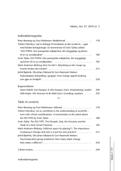 Indholdsfortegnelse Table of contents