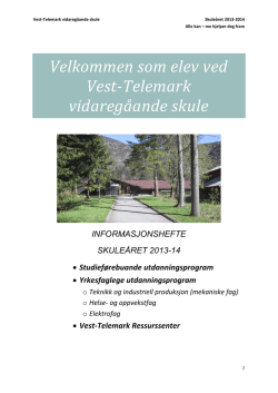 Velkommen som elev ved Vest-Telemark vidaregåande skule