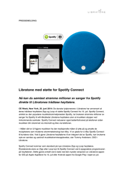 Libratone med støtte for Spotify Connect