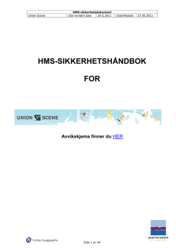 HMS-SIKKERHETSHÅNDBOK FOR