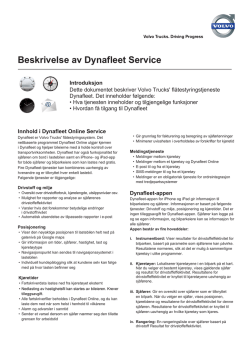 Beskrivelse av Dynafleet Service