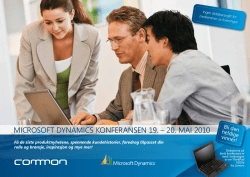 Microsoft DynaMics Konferansen 19. – 20. Mai 2010