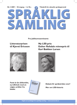 Språklig Samling 2009-03 - Landslaget for språklig samling