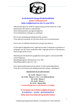Fredrikstad & Omegn Brukshundklubb ønsker velkommen til Rally