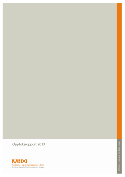 Opptaksrapport 2013 - Arkitektur