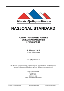 NASJONAL STANDARD - Norges klatreforbund