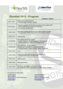 IDentitet 2015 - Program
