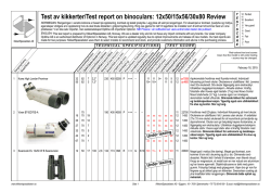 Test av kikkerter/Test report on binoculars: 12x50/15x56/30x80