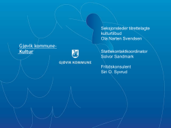 Aktive muligheter Siri Syvrud, fritidskonsulent, Gjøvik kommune
