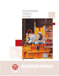 Rosenberg Verfts Klubb Årsrapport 2012