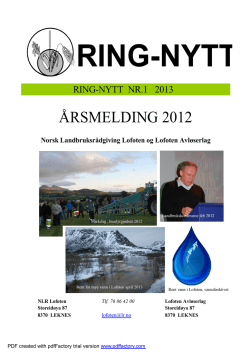 Ringnytt nr 3 2011 - Norsk Landbruksrådgiving Lofoten