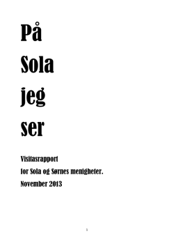 Visitasrapport for Sola og Sørnes menigheter. November 2013