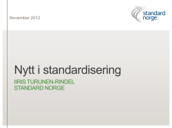 Nytt i standardisering v/Iiris Turunen-Rindel