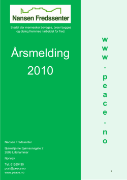 Årsmelding 2012 - Nansen Fredssenter