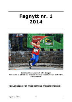 Fagnytt 1-2014.pdf - Friidrettens Trenerforening