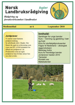 Medlemsblad september - Norsk Landbruksrådgiving Agder