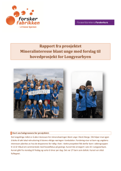 Rapport fra prosjektet Mineralinteresse blant unge med forslag til