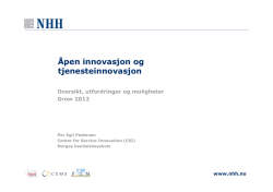 Per Egil Pedersen - Åpen innovasjon og tjenesteinnovasjon