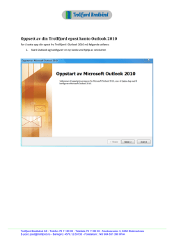 Oppsett av e-post til Microsoft Outlook 2010