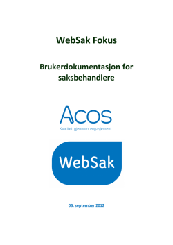 WebSak Fokus brukerdokumentasjon