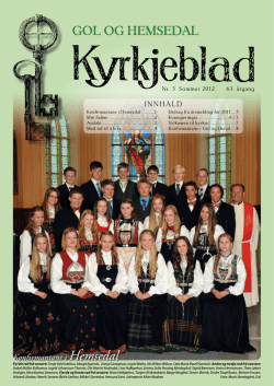 Kyrkjebladet nr.3 2012 - Hemsedal kyrkjelege fellesråd