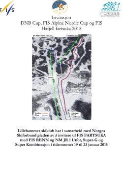 Invitasjon DNB Cup FIS Hafjell Fartsuka 2015