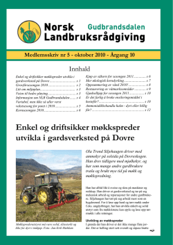 Grovfôrsesongen 2010 - Norsk Landbruksrådgiving Gudbrandsdalen