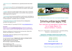 Immunterapi/ME - Faglig forum for utøvere av biologisk medisin