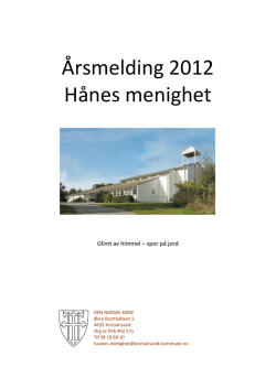 Årsmelding 2012 Hånes menighet
