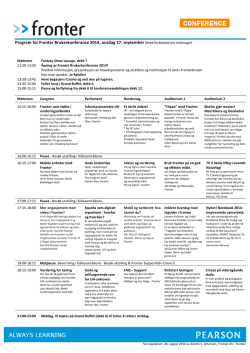 Program for Fronter Brukerkonferanse 2014, onsdag 17. september