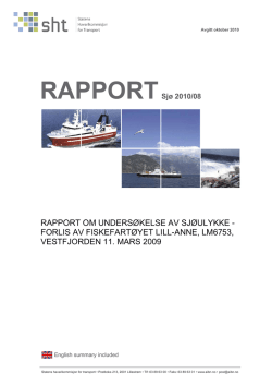 Last ned rapport - Statens havarikommisjon for transport