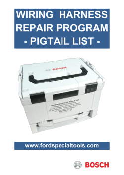 WIRING HARNESS REPAIR PROGRAM - PIGTAIL LIST -