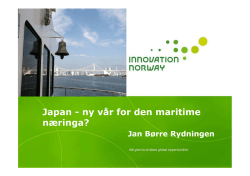 Japan - ny vår for den maritime næringa?