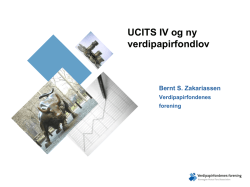 UCITS IV og ny verdipapirfondlov