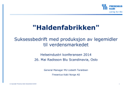 Lisbeth Taraldsen - Helseindustrikonferansen 2014