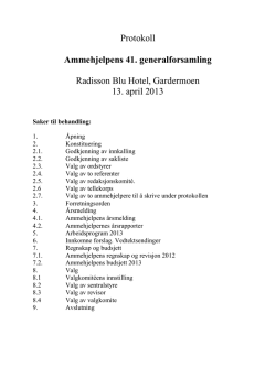 Protokoll for generalforsamling, 2013