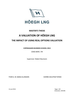 A VALUATION OF H&Ouml;EGH LNG