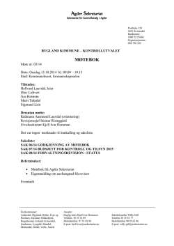 Protokoll frå møte 15.10.2014