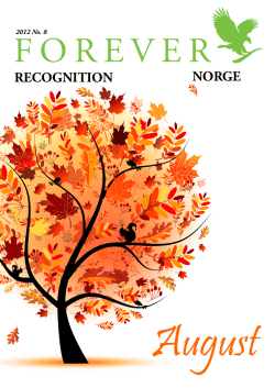 RECOGNITION NORGE - Forever Living Products Scandinavia AB