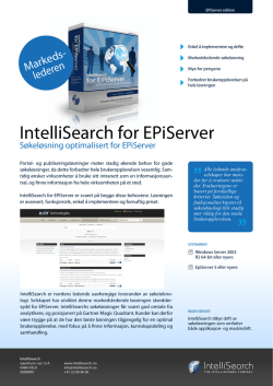 Produktark-IntelliSearch for EPiServer