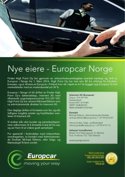 Nye eiere - Europcar Norge