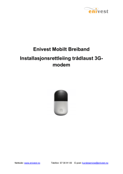 Rettleiing Enivest Mobilt Breiband Trådlaust 3G