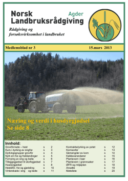 Medlemsblad nr 3 - Norsk Landbruksrådgiving Agder